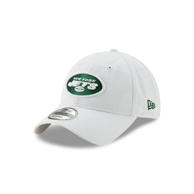 White New York Jets Hat - New Era NFL Core Classic 9TWENTY Adjustable Caps USA3817524